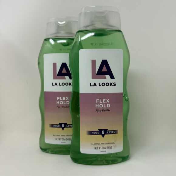 2 x LA Looks Flex Hold Styling Gel Level 8, All Types Alcohol Free 20 Oz New - Picture 1 of 7